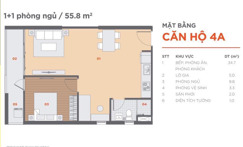 Layout dự án Hausbelo Quận 9 Căn hộ Hausbelo ban công hướng Nam, bàn giao nội thất cơ bản.