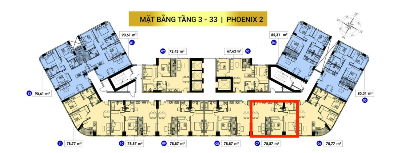 Mặt bằng tầng căn hộ Topaz Elite Căn hộ view thành phố Topaz Elite tầng cao đón gió.