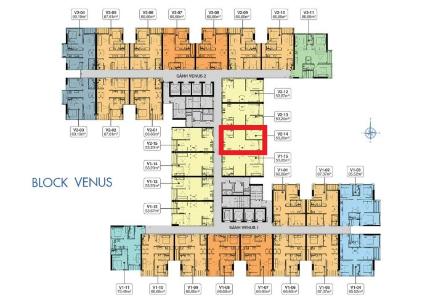 Mặt bằng dự án Q7 Saigon Riverside Bán căn hộ view sông Sài Gòn -  Q7 Saigon Riverside tầng trung, diện tích 53.2m2, nội thất cơ bản.