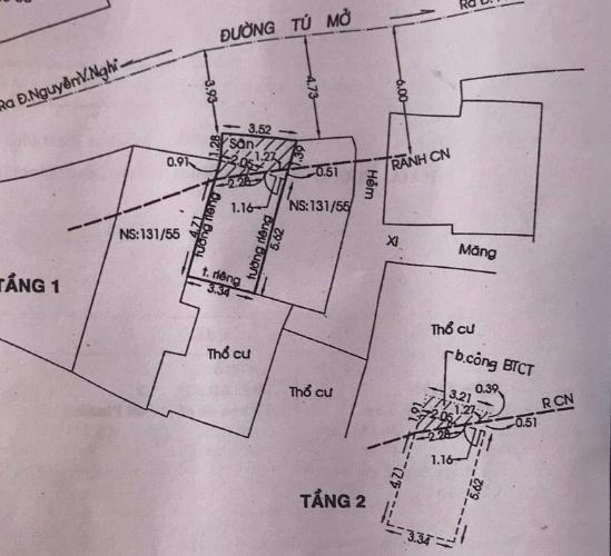 Bản vẽ nhà phố Nhà phố Gò Vấp cửa hướng Tây Bắc hẻm 5m, sổ hồng riêng.