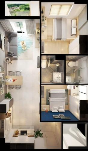 Toàn cảnh căn hộ Saigon South Residence Căn hộ Saigon South Residence tầng trung ban công hướng Nam đón gió