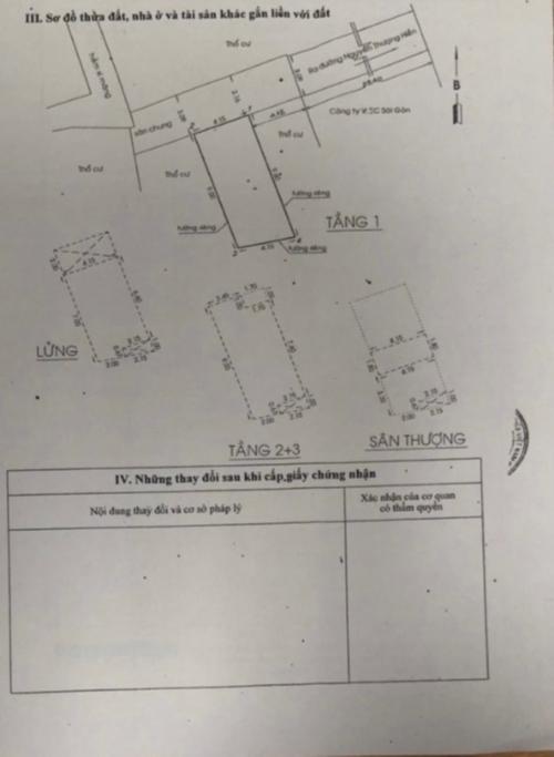 Mặt bằng sàn Nhà phố Nguyễn Thượng Hiền Bình Thạnh Bán nhà hẻm lộ giới 3m Q. Bình Thạnh, cửa chính hướng Tây Bắc.