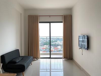 phòng khách căn hộ The Sun Avenue Căn hộ The Sun Avenue tầng trung, nội thất đầy đủ tiện nghi.