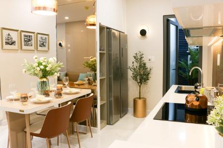 Phòng bếp căn hộ D'Lusso, Quận 2 Căn hộ D'Lusso tầng 8 hướng cửa Tây Bắc, trang bị nội thất cơ bản.