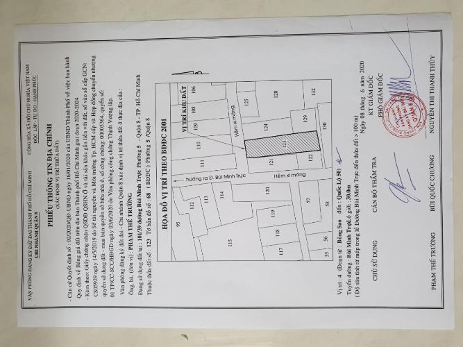 Bản vẻ nhà phố Quận 8 Nhà phố Quận 8 có sổ hồng riêng, bàn giao ngay, view hướng Bắc.