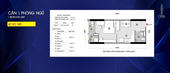  Căn hộ Opal Skyline tầng trung, tiện ích cao cấp.
