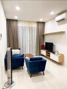 phòng khách Masteri Millennium Căn hộ Masteri Millennium đầy đủ nội thất, view sông và thành phố.