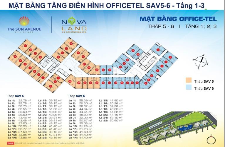 thap_56_ot Cho thuê căn hộ officetel The Sun Avenue thuộc block 5, diện tích 52.19m2