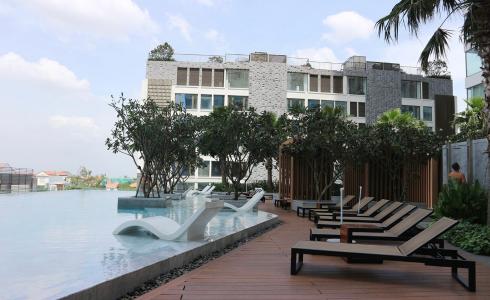 view cảnh căn hộ Gateway Thảo Điền Căn hộ Gateway Thảo Điền đón view nội khu, đầy đủ nội thất.