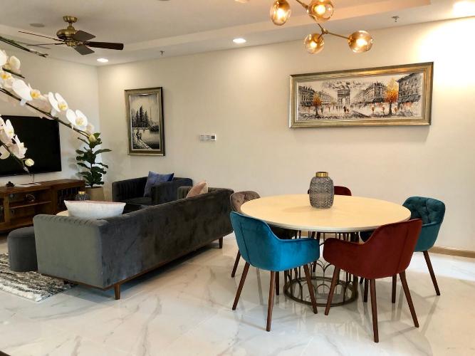 Phòng khách Vinhomes Central Park Căn hộ Vinhomes Central Park tầng trung, đầy đủ nội thất