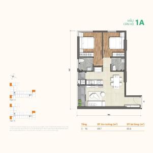 Mặt bằng căn hộ Ricca, Quận 9 Căn hộ Ricca tầng 10 thiết kế gam trắng sang trọng, nội thất cơ bản.