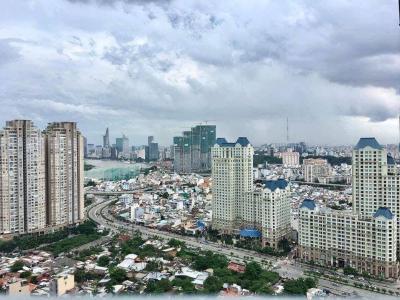 view ban công căn hộ  Vinhomes Central Park Căn hộ tầng 27 Vinhomes Central Park ban công hướng Tây Nam, nội thất đầy đủ