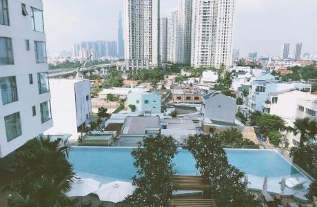 view cảnh căn hộ Gateway Thảo Điền Căn hộ Gateway Thảo Điền đón view nội khu, đầy đủ nội thất.