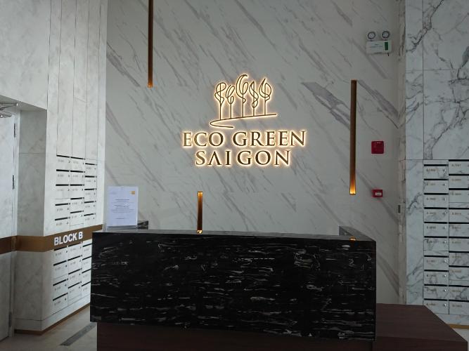 Sảnh Eco Green Saigon Căn hộ Eco Green Saigon tầng thấp, view thành phố sầm uất.