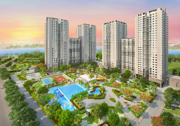 Building dự án Căn hộ Saigon South Residence tầng trung, đầy đủ nội thất