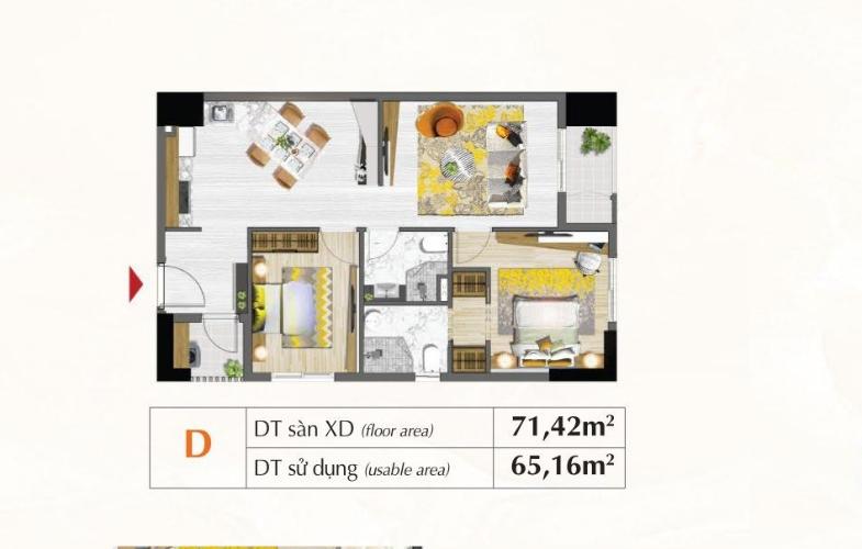 Mặt bằng căn hộ Căn hộ Saigon South Residence tầng trung, ban công view sông.