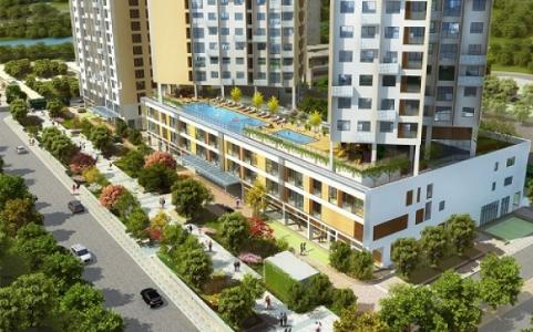 Tổng quan Scenic Valley  Căn hộ Scenic Valley tầng trung, view nội khu hồ bơi.