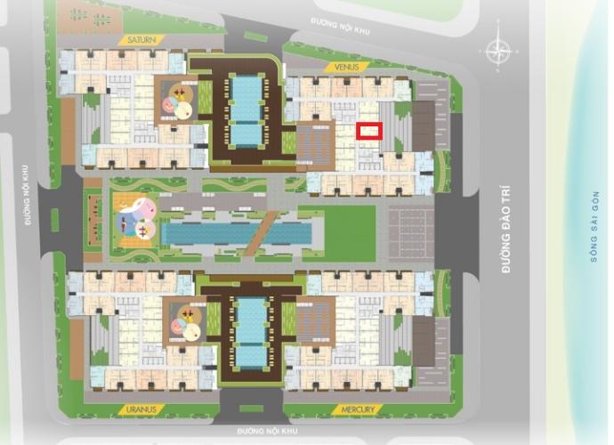 Mặt bằng dự án Q7 Saigon Riverside Bán căn hộ view sông Sài Gòn -  Q7 Saigon Riverside tầng trung, diện tích 53.2m2, nội thất cơ bản.