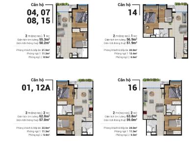 Layout căn hộ River Panorama Căn hộ River Panorama ban công đón gió, tiện ích cao cấp.