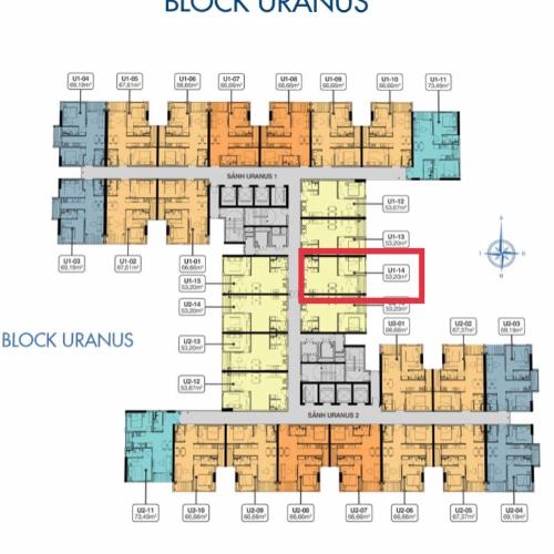 Mặt bằng căn hộ Uranus Q7 Saigon Riverside Căn hộ Q7 Saigon Riverside, tầng trung, thiết kế hiện đại.