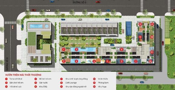Layout dự án Citigrand quận 2 Căn hộ tầng 11 CitiGrand bàn giao nội thất cơ bản, hướng Tây Bắc.