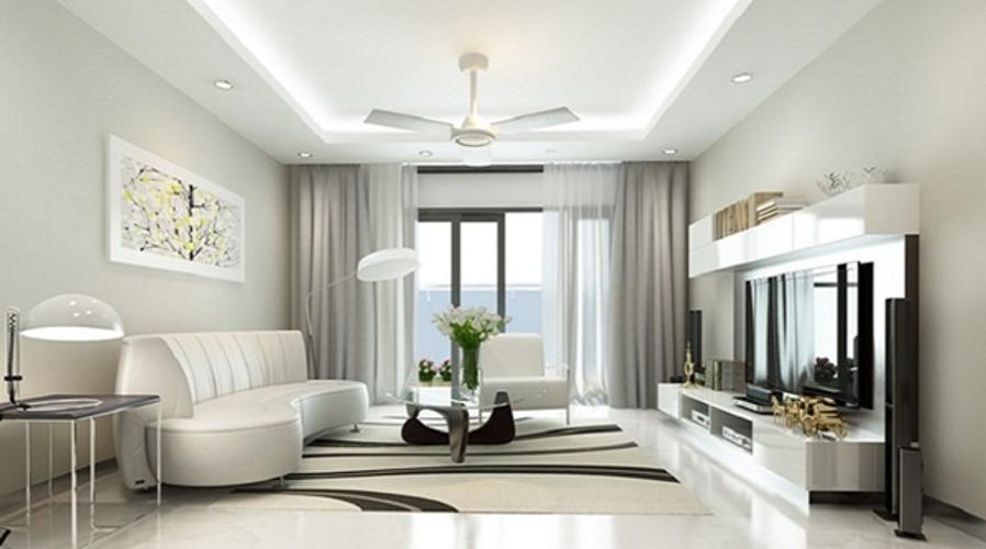 Hình  mẫu căn hộ Conic Riverside Căn hộ Conic Riverside tầng thấp nội thất cơ bản, ban công rộng rãi.