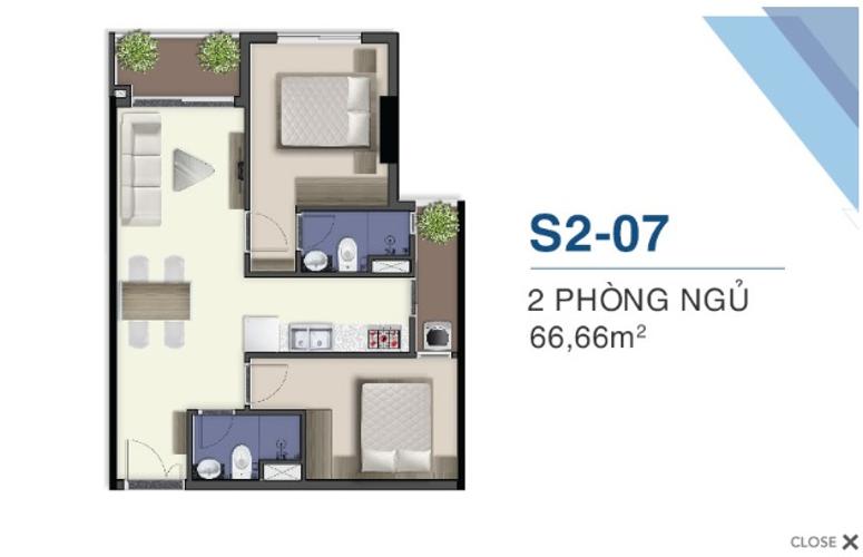 Mặt bằng nội thất S2.08.07 Căn hộ Q7 Saigon Riverside tầng trung, hoàn thiện cơ bản
