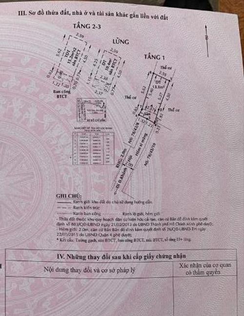 mặt bằng sàn Bán nhà phố hẻm 2m đường Khánh Hội, nhà hướng Nam thoáng gió