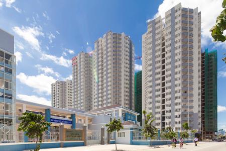 Him Lam Chợ Lớn Căn hộ Him Lam Chợ Lớn tầng thấp đầy đủ nội thất, hướng Tây.