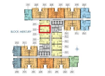 Layout Q7 Sài Gòn Riverside Căn hộ Q7 Saigon Riverside tầng cao, 1 phòng ngủ, nội thất cơ bản.