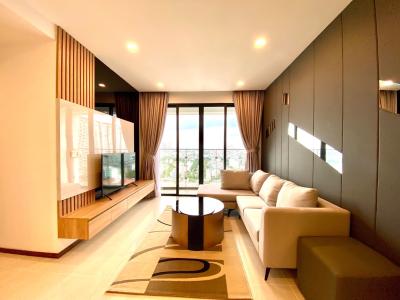 Phòng khách căn hộ One Verandah, Quận 2 Căn hộ One Verandah tầng cao thoáng mát, đầy đủ nội thất.