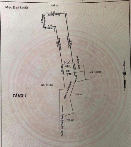 mat_bang_san Đất nền Nơ Trang Long, Bình Thạnh diện tích 2.74m x 15.55m.