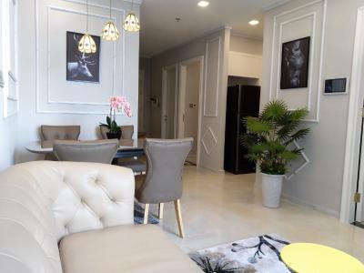 Phòng khách căn hộ Vinhomes Golden River Cho thuê officetel Vinhomes Golden River 2PN, tháp The Aqua 3, đầy đủ nội thất