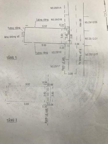 Thông tin nhà phố Nhà phố diện tích đất 3.8mx11m hẻm xe hơi 4m, hướng Đông.