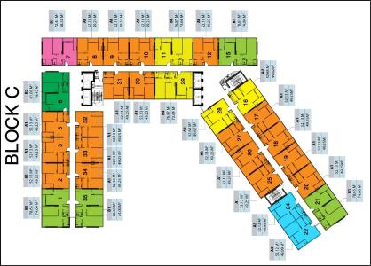 Layout City Gate 3, Quận 8 Căn hộ City Gate 3 view thành phố, nội thất cơ bản.