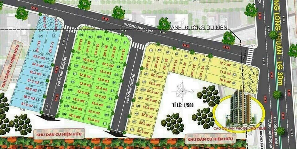 Layout dự án Đất nền Quận 9 Đất nền dự án Phim trường Long Thuận lô góc 2 mặt tiền, diện tích 59m2.