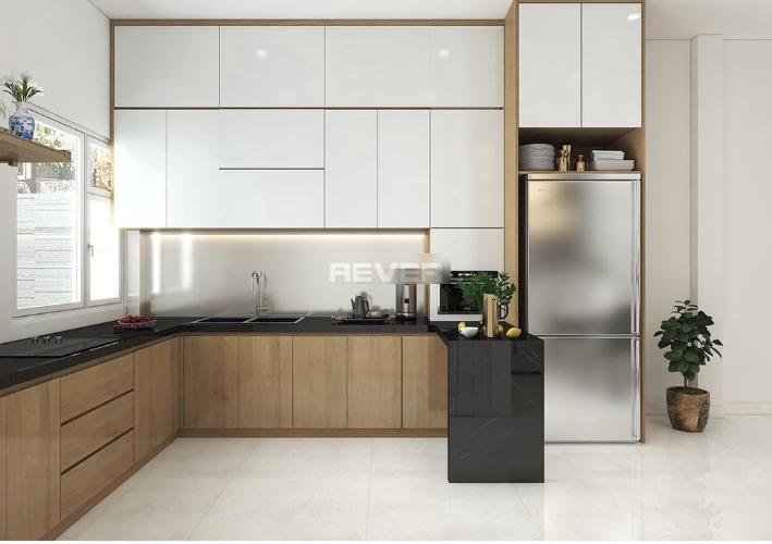 Phòng bếp nhà phố Bình Trưng Tây, Quận 2 Nhà phố rộng 110m2, thiết kế hiện đại đầy đủ nội thất.