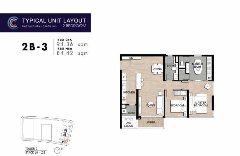 Layout căn hộ The Metropole Thủ Thiêm, Quận 2 Căn hộ có 2 phòng ngủ The Metropole Thủ Thiêm tầng 19, nội thất cơ bản.