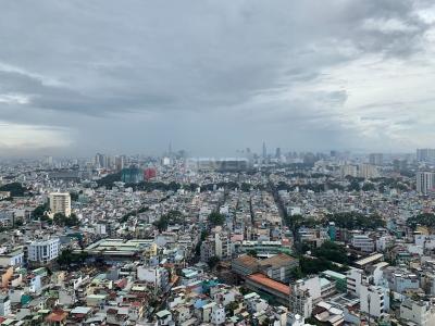 View căn hộ chung cư Nguyễn Kim, Quận 10 Căn hộ Chung cư Nguyễn Kim tầng cao, cửa hướng Tây Nam thoáng mát.