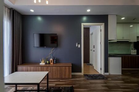 Phòng khách căn hộ M-ONE NAM SÀI GÒN Cho thuê căn hộ M-One Nam Sài Gòn 3PN, đầy đủ nội thất, full sàn gỗ, ban công hướng Nam