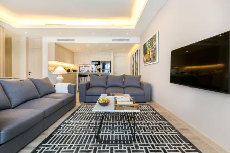 Phòng khách căn hộ Wilton Tower, Bình Thạnh Căn hộ Wilton Tower tầng 22 đầy đủ nội thất, tiện ích cao cấp.