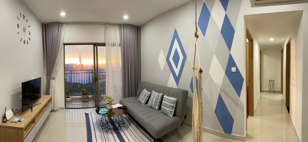 Phòng khách + view Căn hộ The Sun Avenue thuộc tầng cao, diện tích 90.3m2 