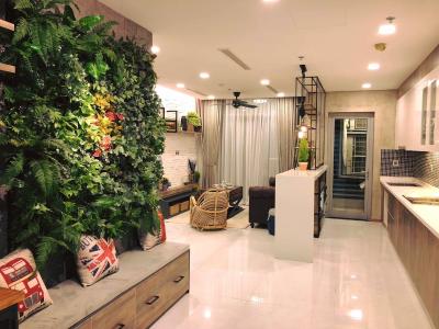 Phòng khách căn hộ Vinhomes Central Park, Quận Bình Thạnh Căn hộ tầng 26 Vinhomes Central Park đầy đủ nội thất hiện đại.