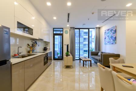 Phòng Khách Bán căn hộ Vinhomes Golden River 1PN tầng cao, đầy đủ nội thất, view sông thoáng mát