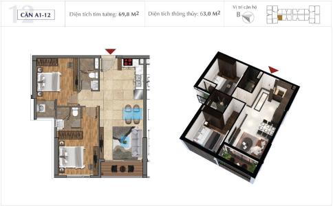 Layout căn hộ Sunshine City Saigon Office-tel Sunshine City Sài Gòn nội thất cơ bản, view thành phố.