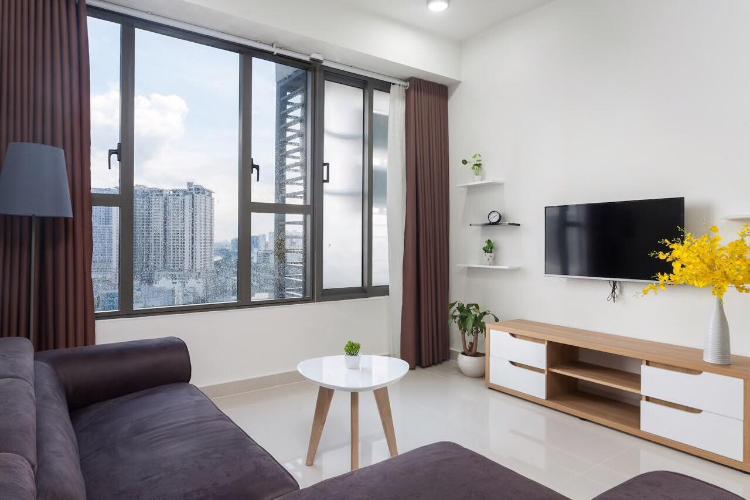 Phòng khách căn hộ The Tresor Cho Thuê Căn hộ The Tresor, diện tích 65m2, bao gồm 2 phòng ngủ, đầy đủ nội thất