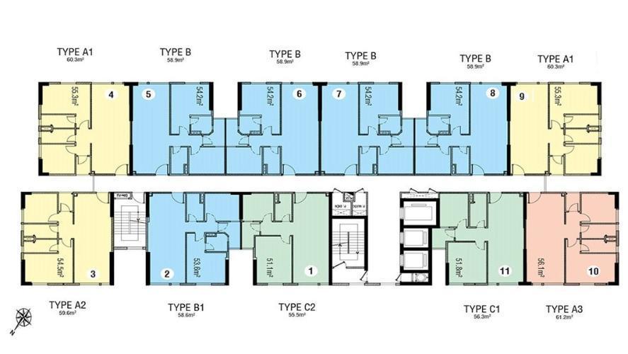 mặt bằng dự án căn hộ Citi Esto Bán căn hộ 2 phòng ngủ tầng cao Citi Esto, nội thất cơ bản