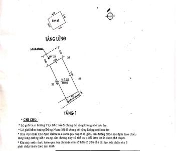 Bản vẽ nhà phố Quận Gò Vấp Nhà phố cấp 4 có 1 trệt 1 gác lửng diện tích 47m2, không có nội thất.