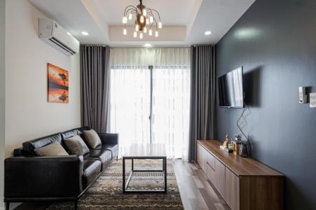 Phòng khách căn hộ M-ONE NAM SÀI GÒN Cho thuê căn hộ M-One Nam Sài Gòn 3PN, đầy đủ nội thất, full sàn gỗ, ban công hướng Nam