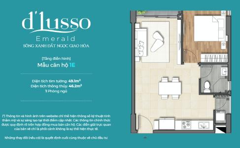 Layout căn hộ D'Lusso, Quận 2 Căn hộ D'Lusso tầng 8 hướng cửa Tây Bắc, trang bị nội thất cơ bản.